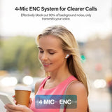 Qcy t13 fones de ouvido sem fio bluetooth 5.1 tws 4 microfone Aprimoramento de Voz para Chamadas Com Cancelamento De Ruído Ativo, até 40Horas de Reprodução