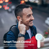 Qcy t13 fones de ouvido sem fio bluetooth 5.1 tws 4 microfone Aprimoramento de Voz para Chamadas Com Cancelamento De Ruído Ativo, até 40Horas de Reprodução